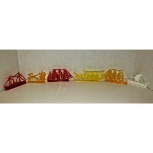 Vintage Nabisco "Great Parade of Transportation" Premium Toys Charms lot 6 NOS